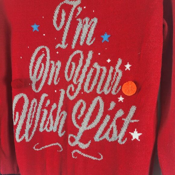 H&M Ugly Christmas Sweater S Womens Red Long Sleeve Crew Neck Pullover Holiday - Picture 4 of 10